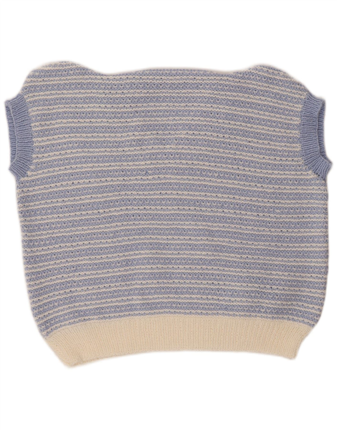 VINTAGE Femme Gilet Débardeur UK 18 XL Bleu Rayé