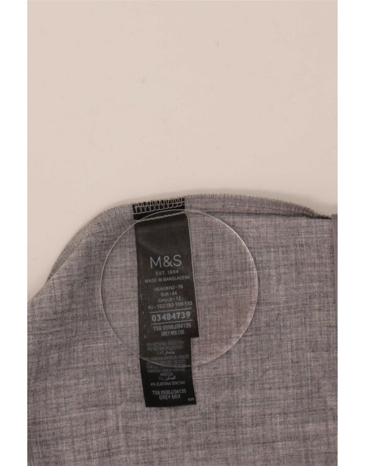 Marks & Spencer Veste blazer ouverte à manches 3/4 pour femme UK 16 Large Gris