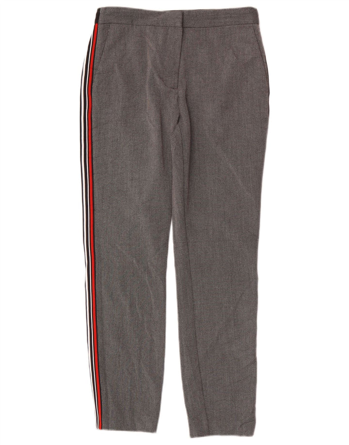 Pantalon Chino Slim Femme Zara Moyen W28 L27 Gris Colorblock Polyester