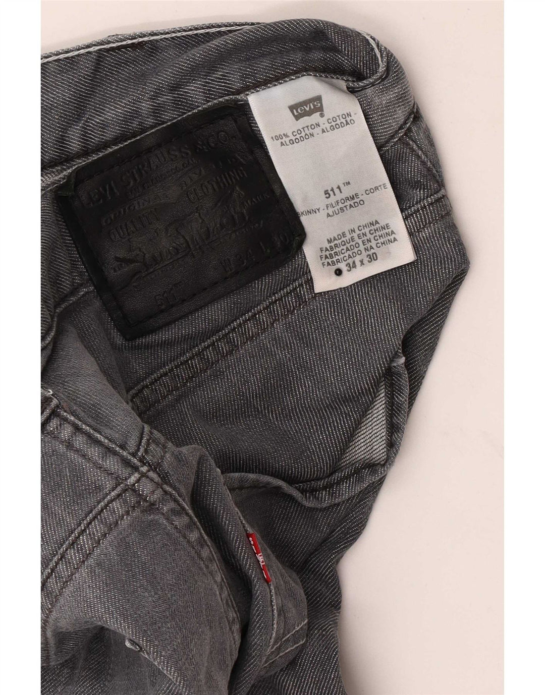 Levi's Jean Slim 511 Homme W34 L30 Gris Coton