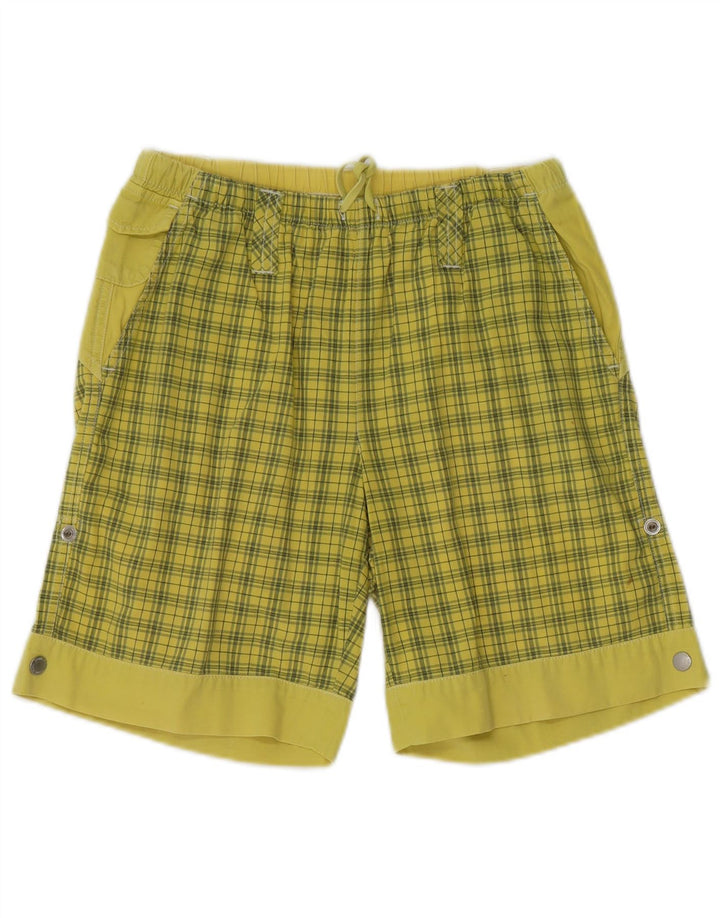 Think Pink Short Chino Homme Petit W29 Coton à Carreaux Jaune