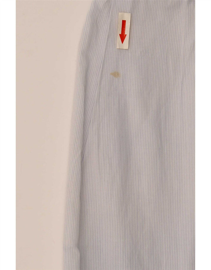 Zara Chemise Slim Fit Bleu Moyen En Coton À Fines Rayures