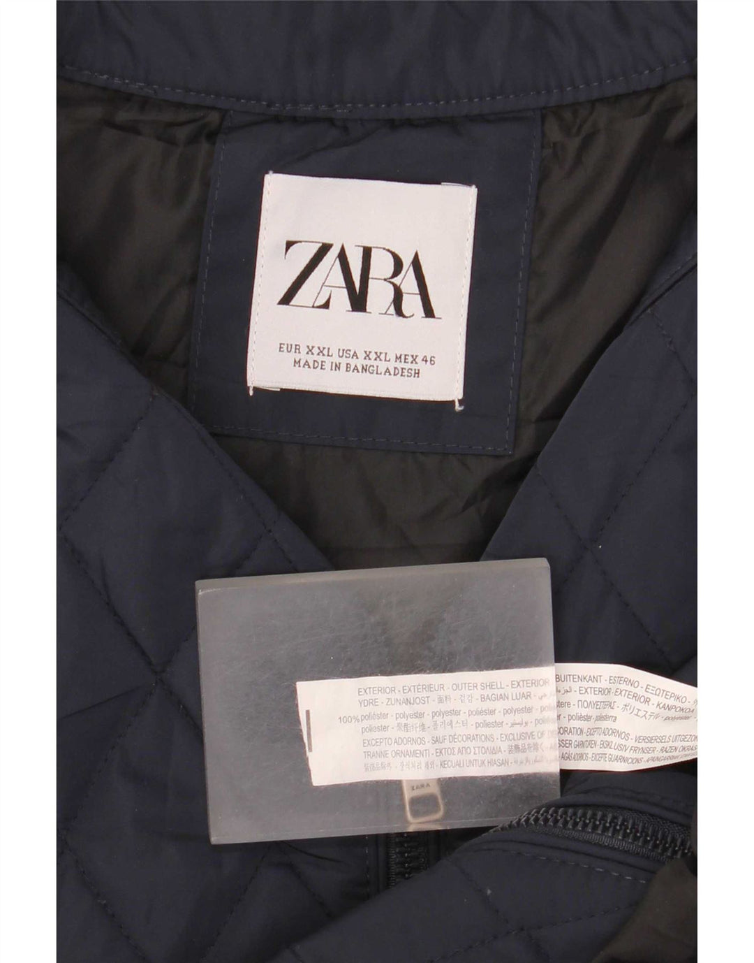 Zara Gilet matelassé pour homme UK 44 2XL Bleu marine Polyester