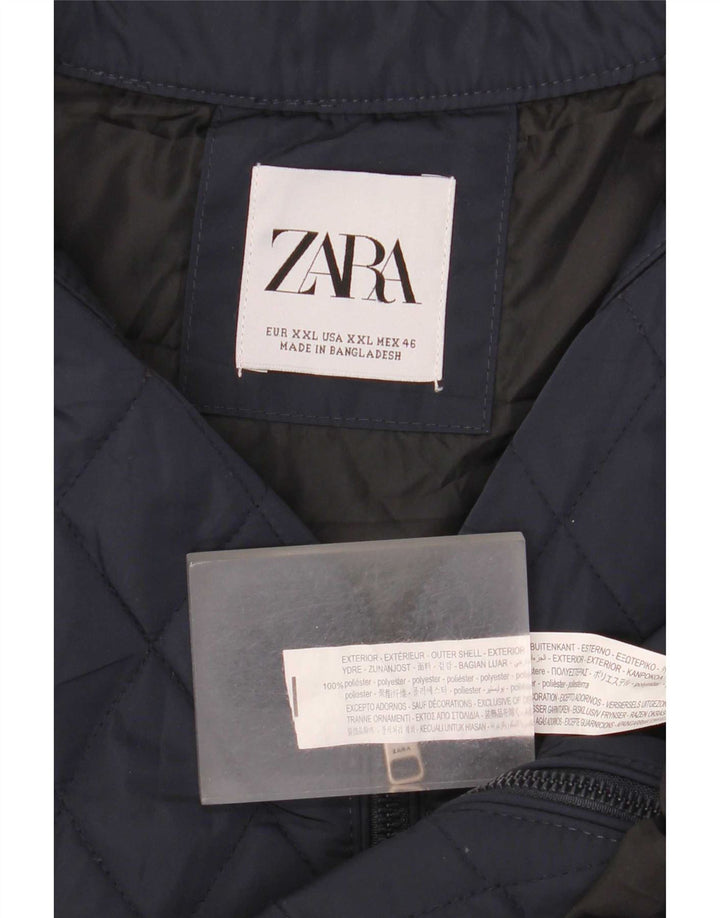 Zara Gilet matelassé pour homme UK 44 2XL Bleu marine Polyester