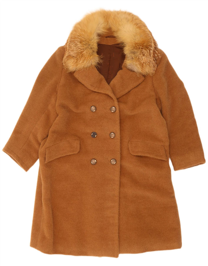 vintage Femme Double Breasted Coat UK 16 Grand Beige