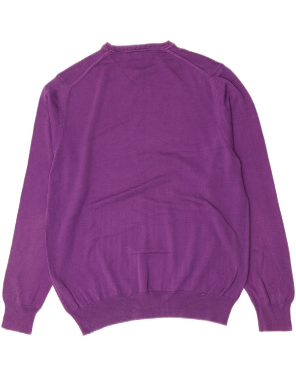 Zara Pull à col rond pour homme en coton violet Taille L