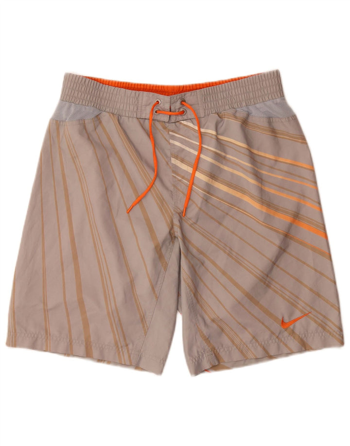 Short de bain Nike homme gris moyen rayé en polyester