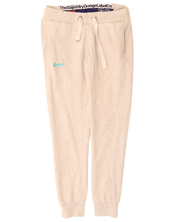 Superdry Pantalon de survêtement pour femme Joggers UK 10 Small Gris moucheté