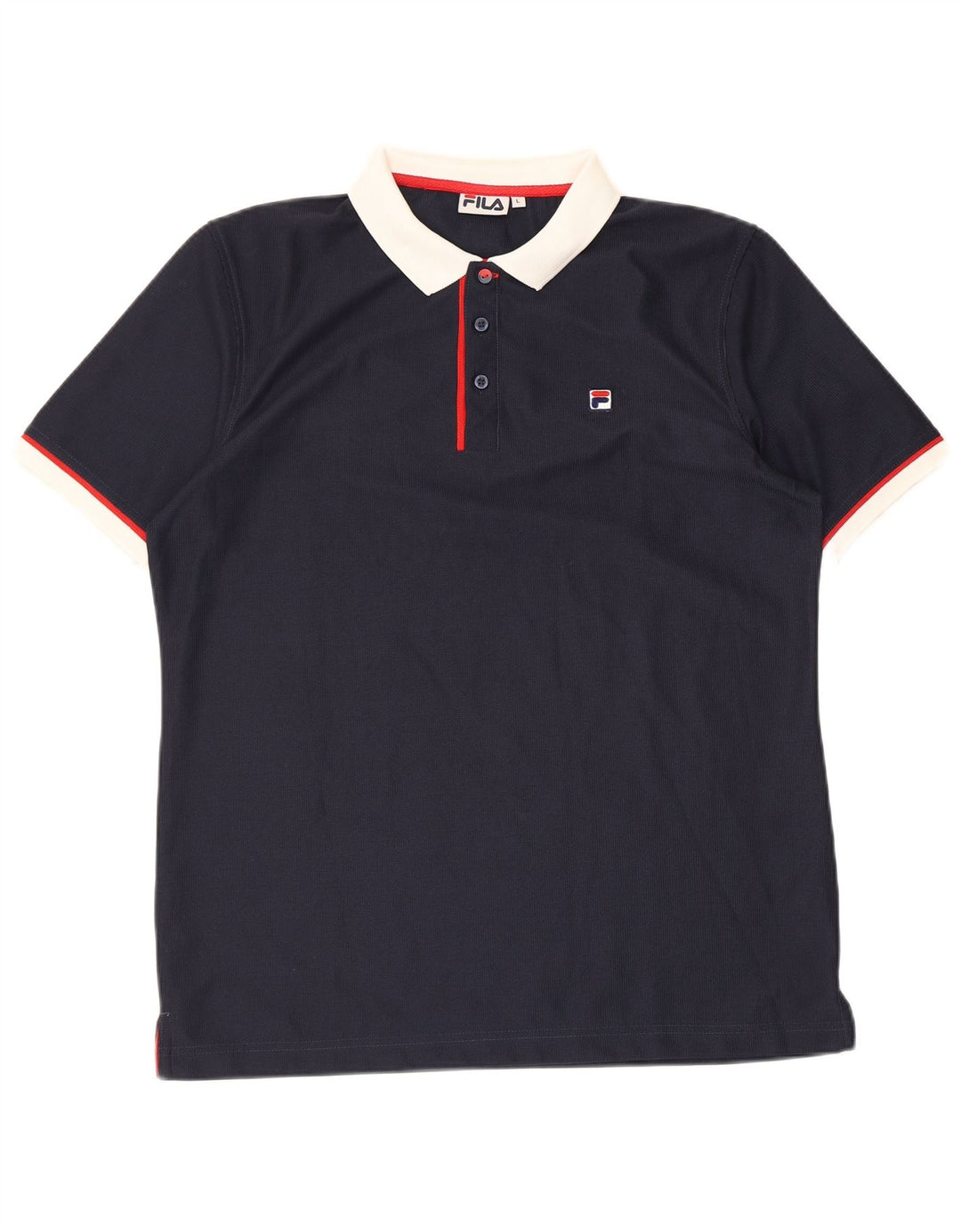 Fila Polo Homme Large Bleu Marine Colorblock Polyester
