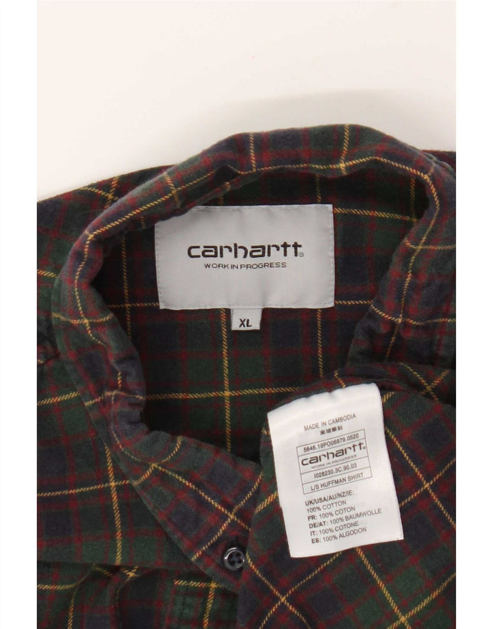 Carhartt Chemise en flanelle pour homme XL en coton à carreaux vert