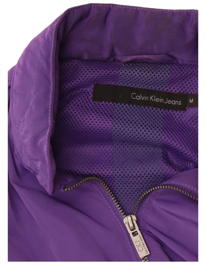Calvin Klein Jeans Veste bomber graphique pour femme UK 14 Violet moyen
