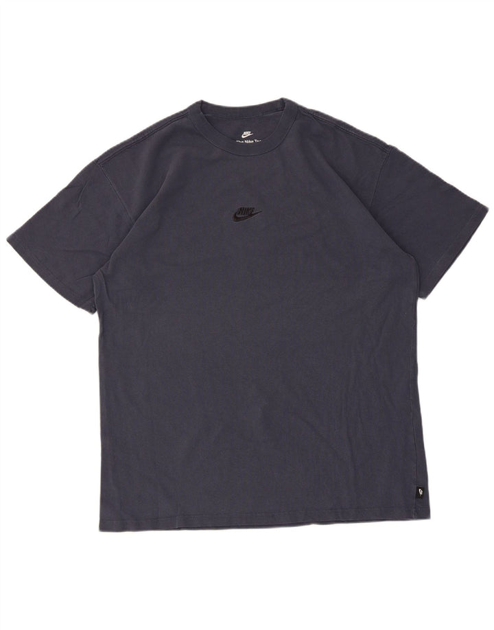 Nike Homme Coupe Ample T-Shirt Haut Bleu Marine Moyen Coton