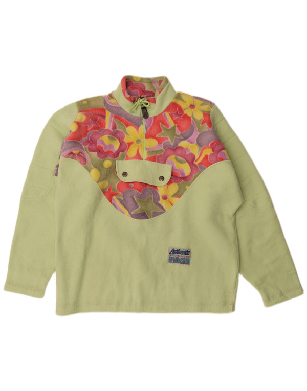 Gymnasium Pull polaire surdimensionné à col zippé pour femme UK 14 Vert moyen floral