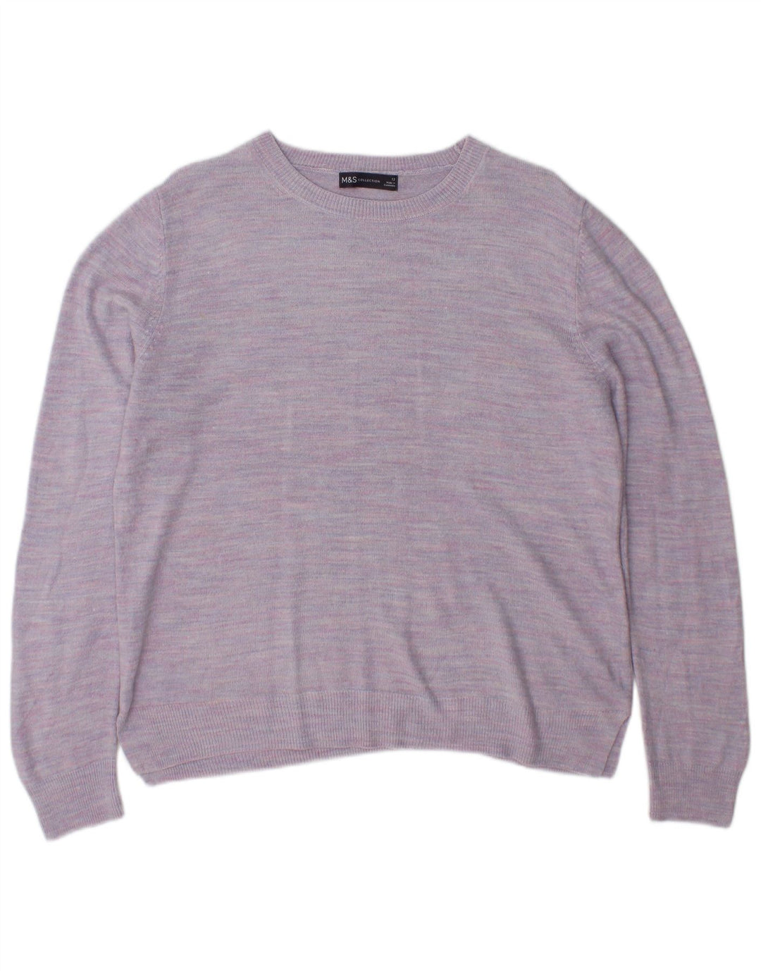 Marks & Spencer Pull à col rond pour femme UK 12 Violet moyen moucheté