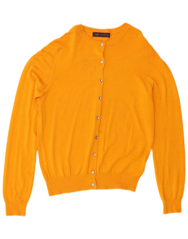 Marks & Spencer Pull cardigan coupe régulière pour femme UK 12 Jaune moyen