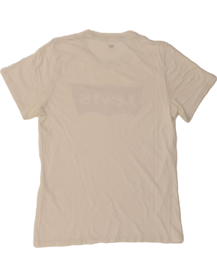 LEVI'S Mens Graphic T-Shirt Top Large White Cotton Vintage Levi's and Second-Hand Levi's from Messina Hembry 