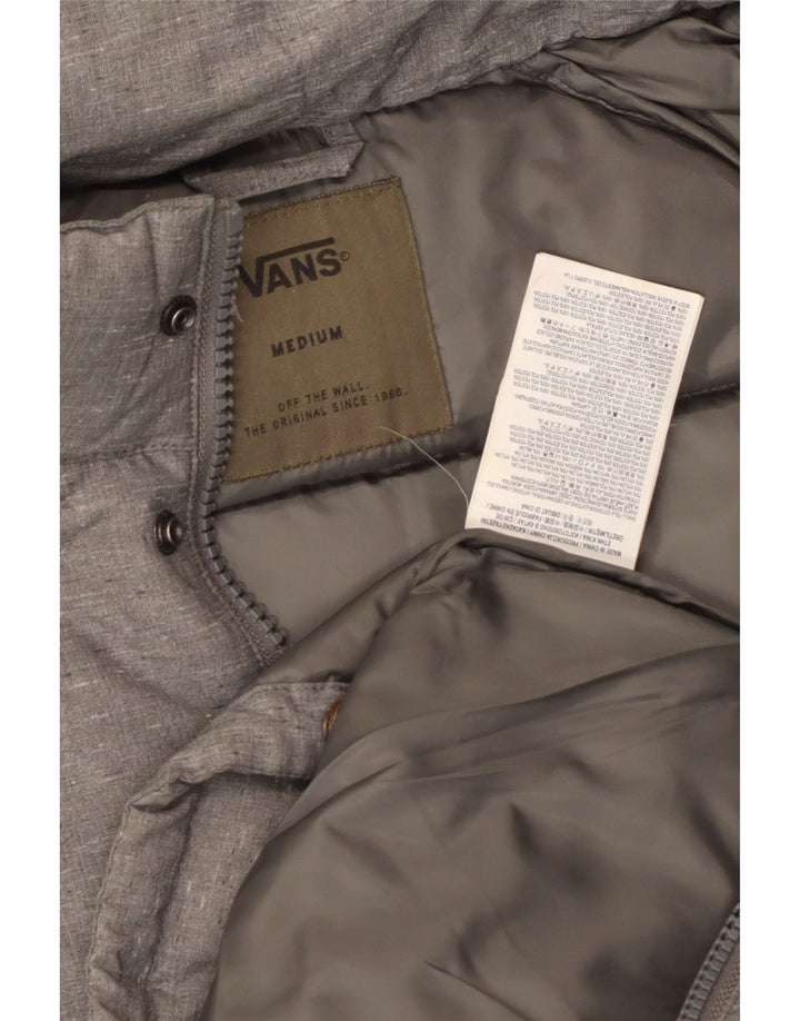 VANS Veste matelassée à capuche pour hommes UK 38 Nylon gris moyen