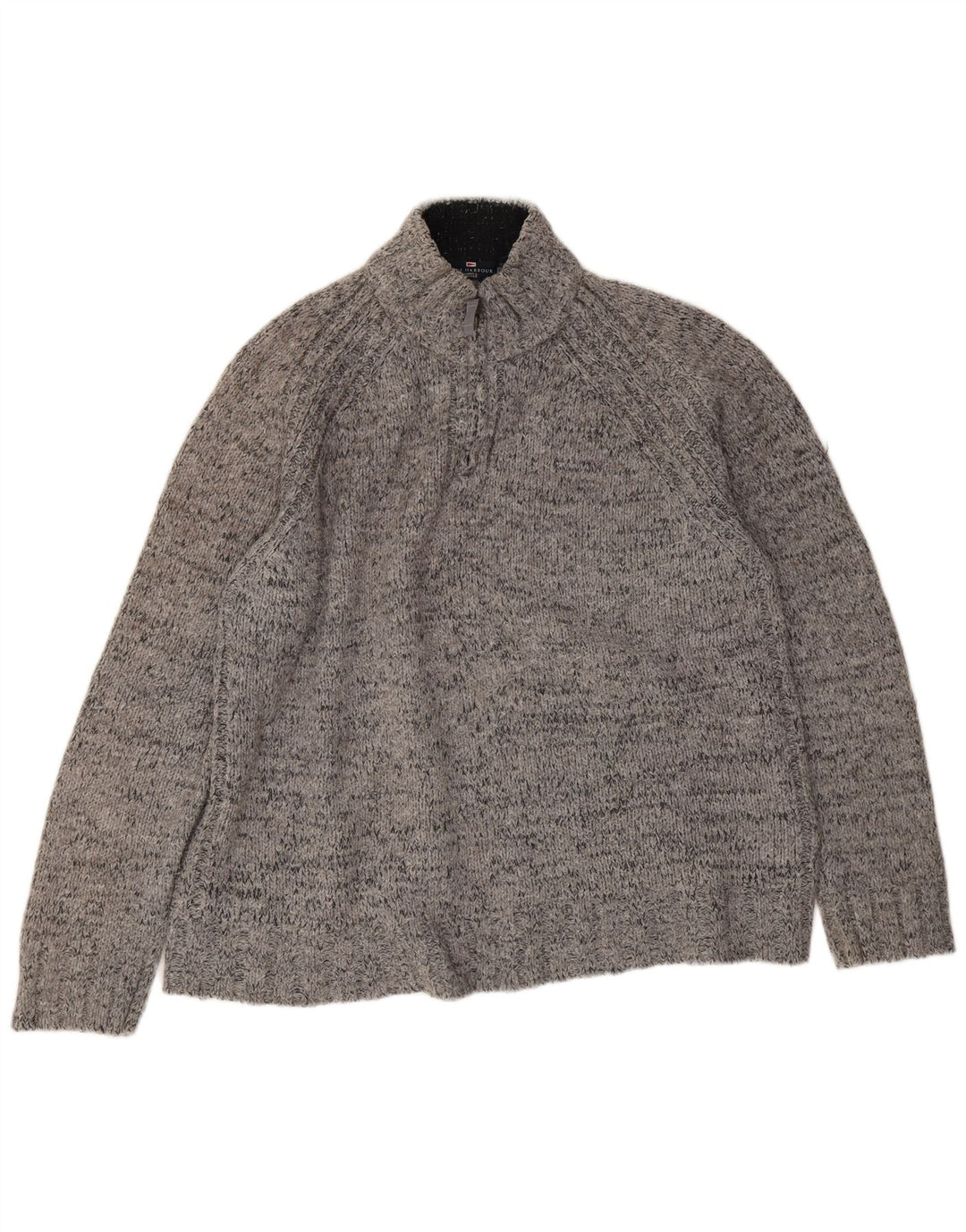 Marks & Spencer Pull à col zippé Blue Harbour pour homme XL Gris moucheté