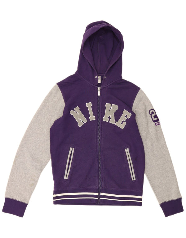 Nike Sweat à capuche zippé graphique pour homme en coton color block Violet Taille S
