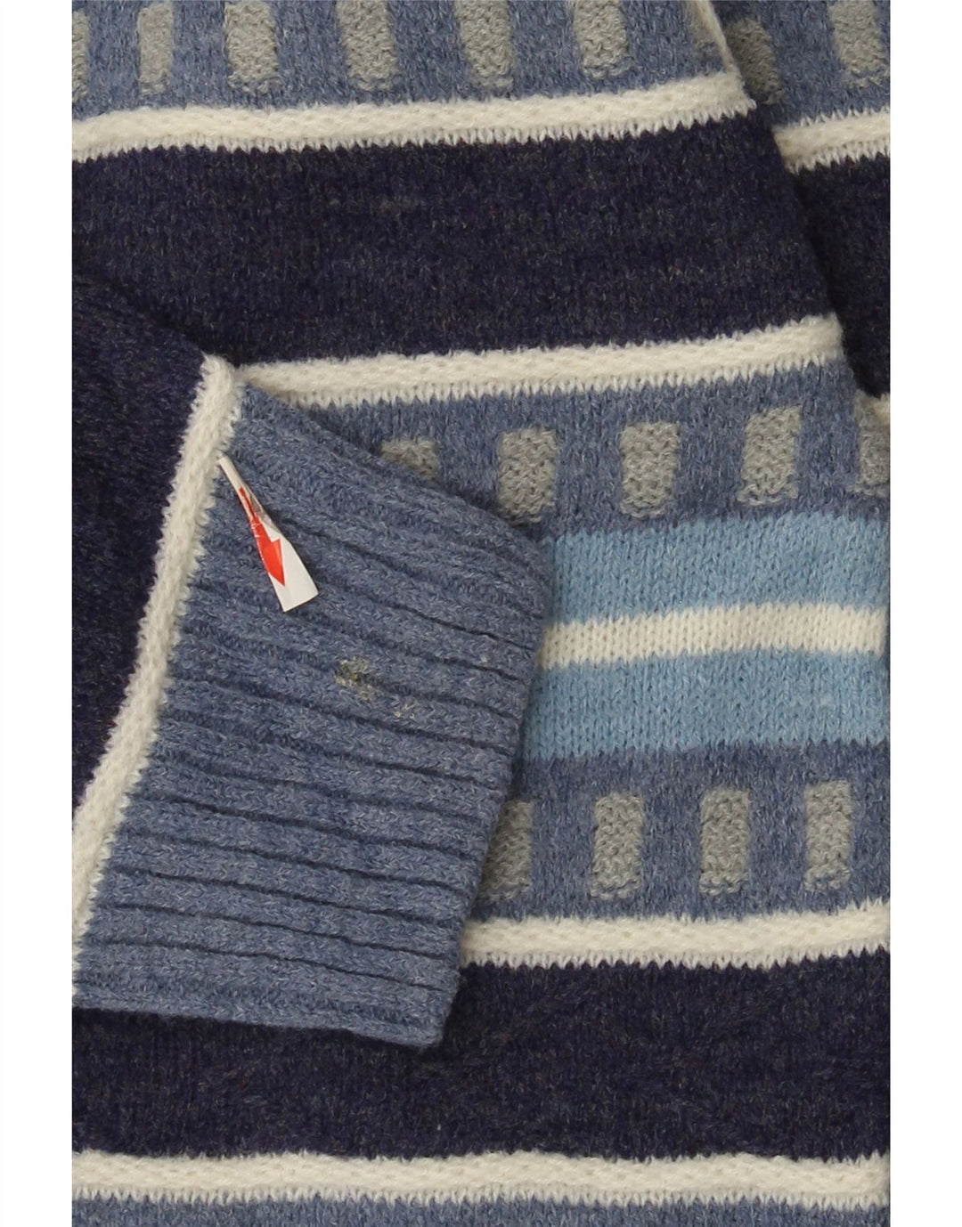 Kappa Pull à col polo pour homme en laine à rayures bleues