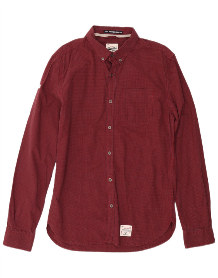 Superdry Chemise Homme Coton Vichy Bordeaux Moyen