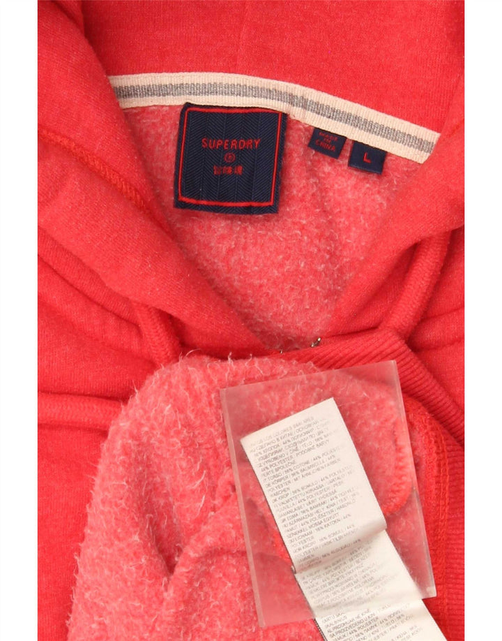 Superdry Pull à capuche zippé pour homme en coton rouge Large