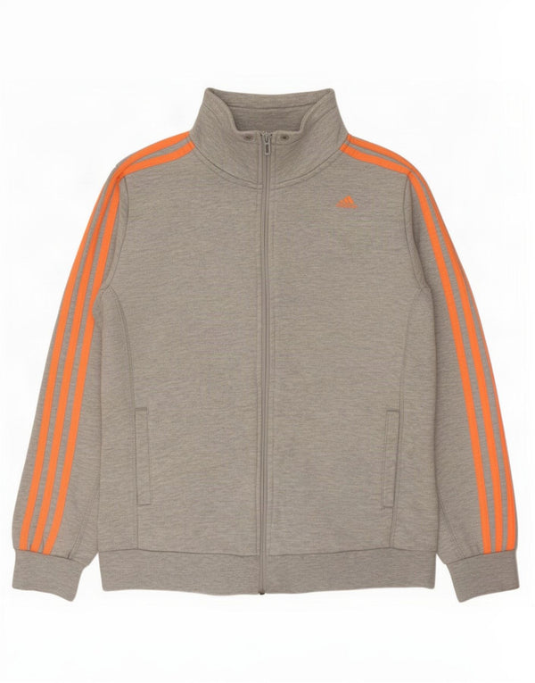 Adidas Climalite Survêtement Top Veste UK 12/14 Gris Moyen Moucheté