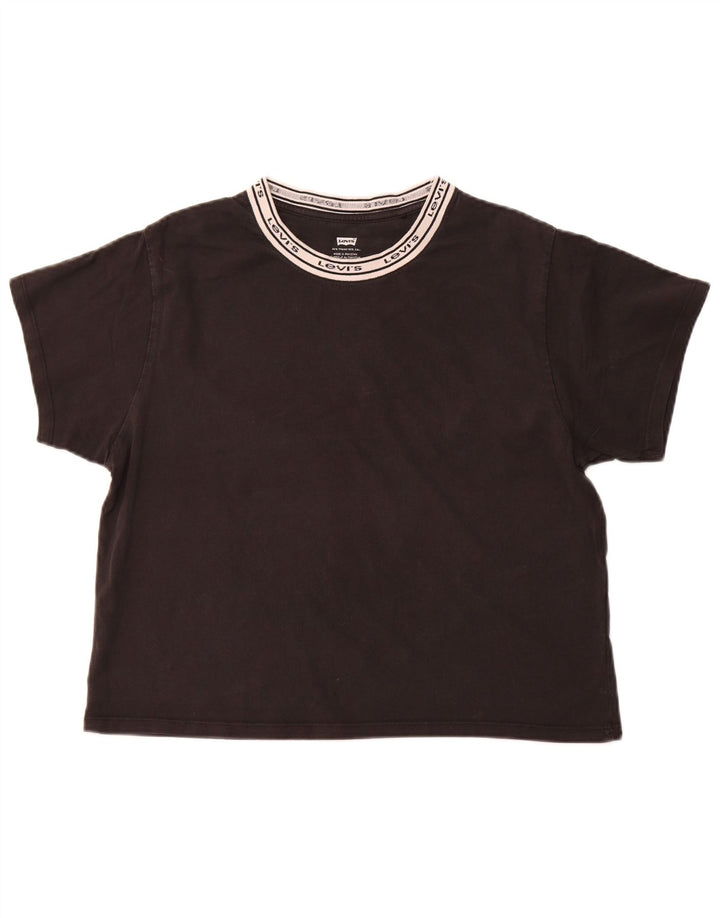 LEVI'S T-shirt graphique pour femme UK 14 Noir moyen