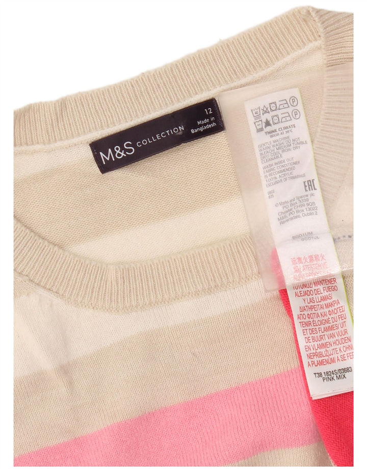 Marks & Spencer Pull ras du cou pour femme UK 12 Medium Multicolore