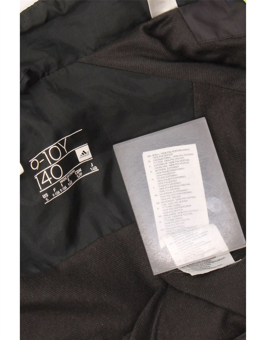 Adidas Veste Coupe-Vent Garçon 9-10 Ans Noir Colourblock Polyester