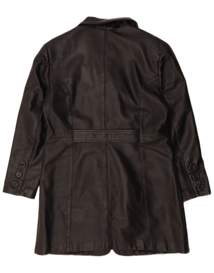 Akaso Manteau en cuir pour femme UK 18 XL Cuir noir