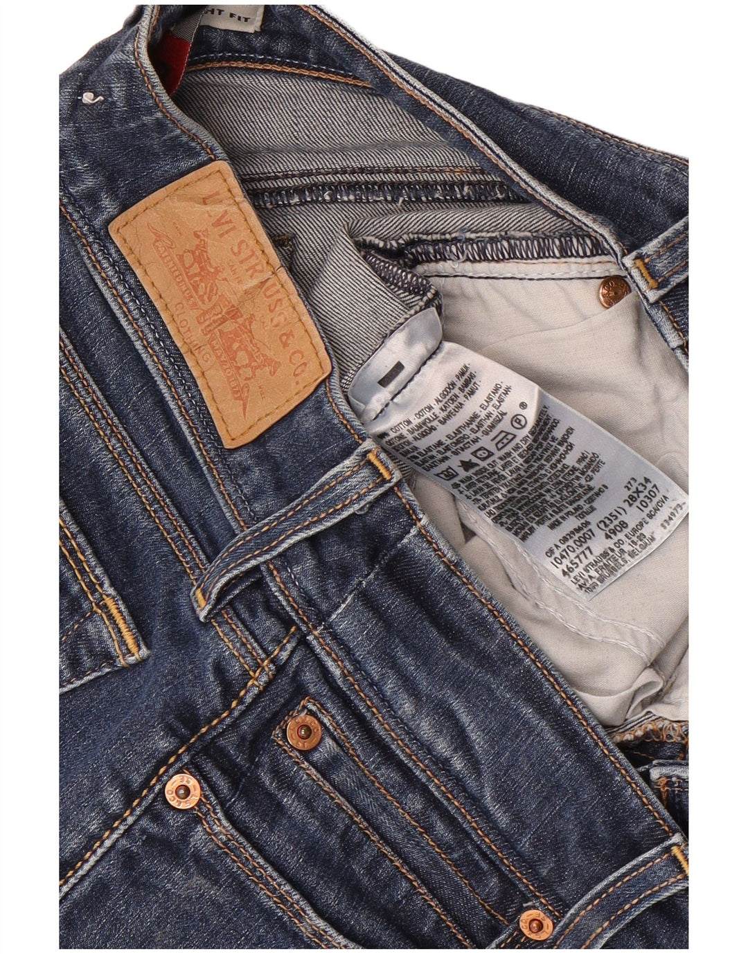 Levi's Jean Droit 470 Femme W28 L34 Bleu Coton