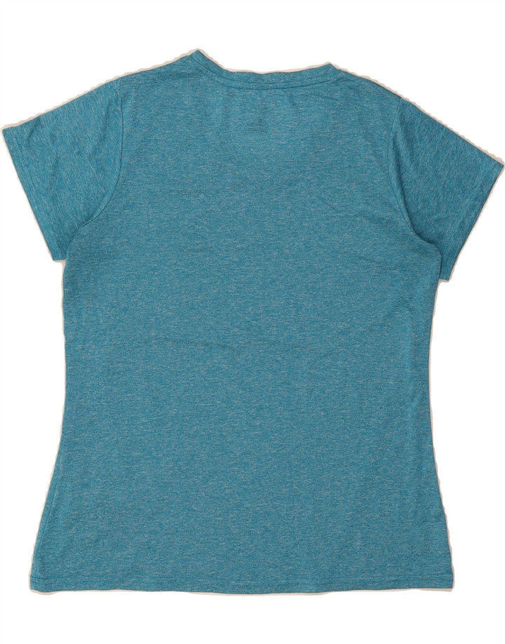 REEBOK Womens T-Shirt Top UK 14 Medium Blue Flecked Polyester Vintage Reebok and Second-Hand Reebok from Messina Hembry 