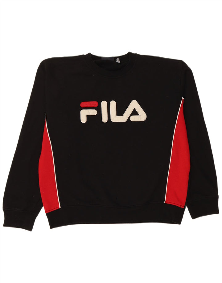 Fila Sweat-shirt graphique pour hommes, grand noir, polyester color block