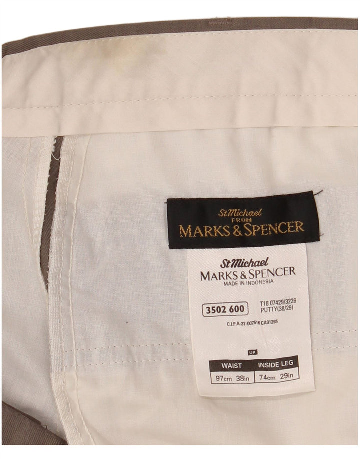 Marks & Spencer Pantalon décontracté St. Michael Pegged pour homme W38 L29 Marron