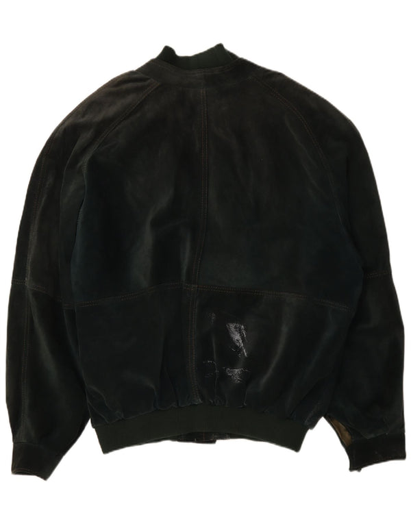 Lavorazione Artigiana Mens Suede Jacket UK 42 XL Khaki Leather