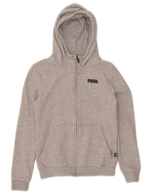 Puma Pull à capuche zippé pour femme UK 6 XS Gris Coton