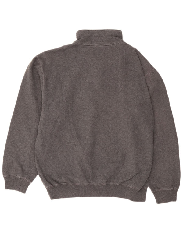 Reebok Sweatshirt Zip Neck Homme Gris Moyen Coton