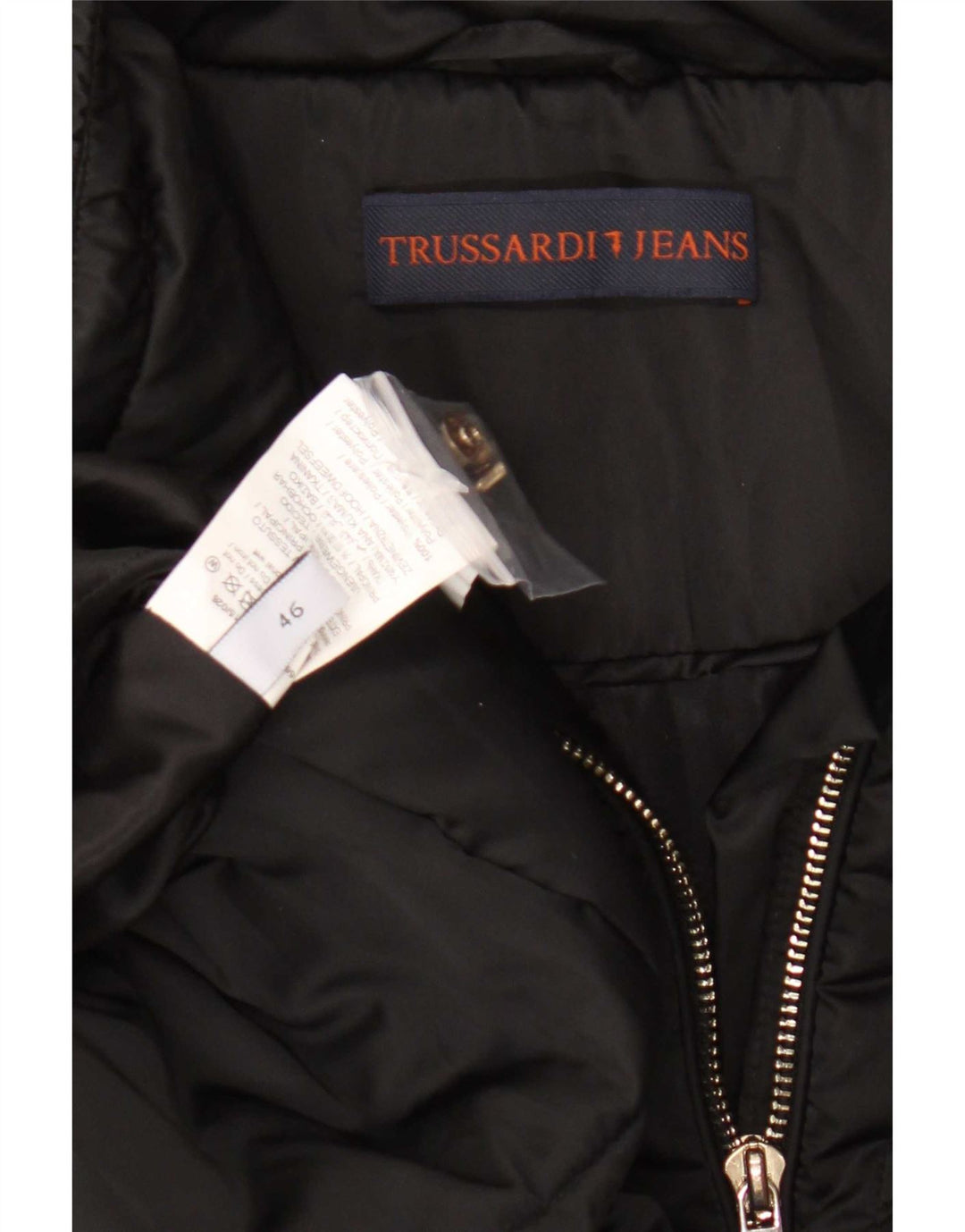 Trussardi Manteau Rembourré IT 46 Large Noir Polyester |
