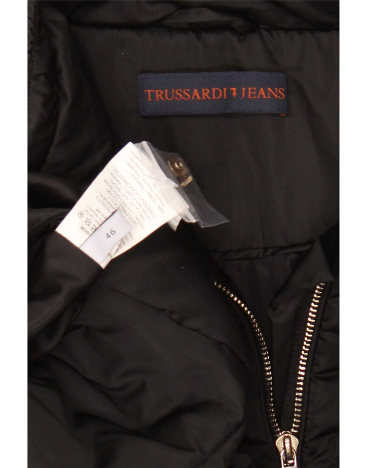 Trussardi Manteau Rembourré IT 46 Large Noir Polyester |