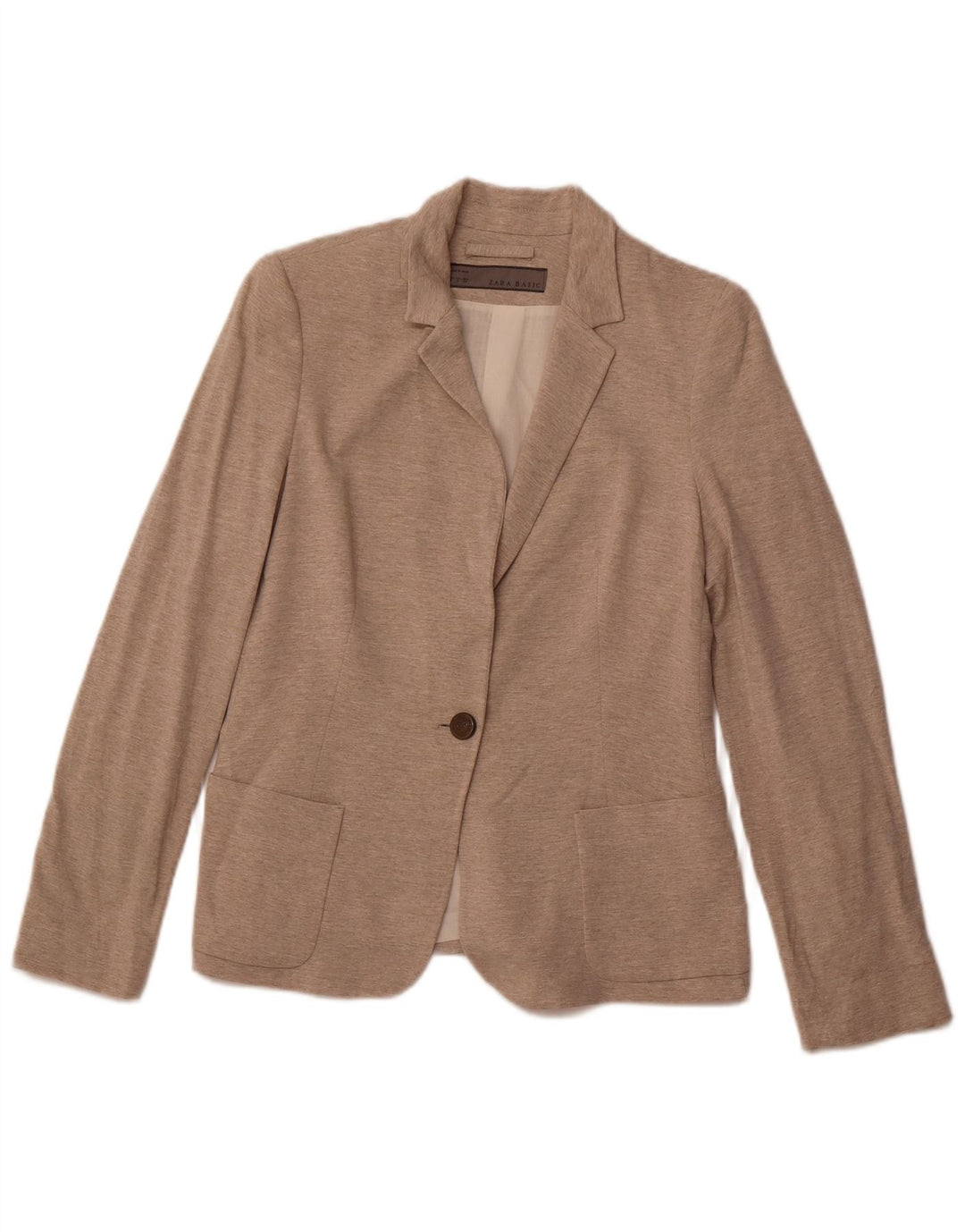 ZARA Veste blazer à 1 bouton pour femme UK 12 Marron moyen