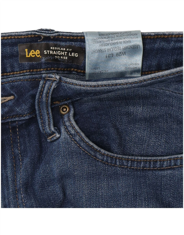 LEE Jean droit taille moyenne pour femme W29 L31 en coton bleu