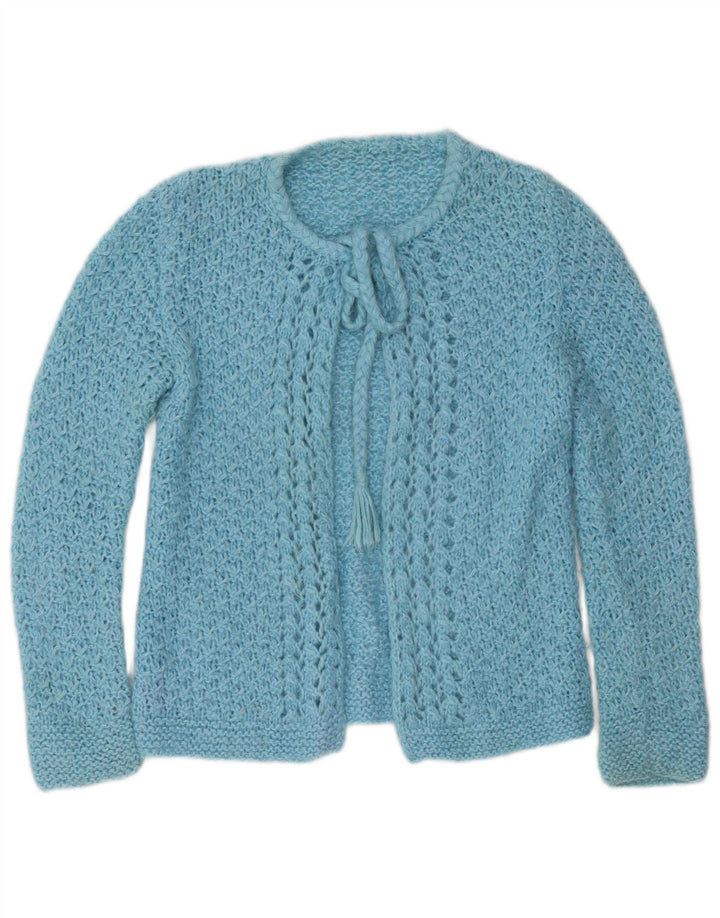 VINTAGE Womens Cardigan Sweater UK 14 Medium Blue Cotton