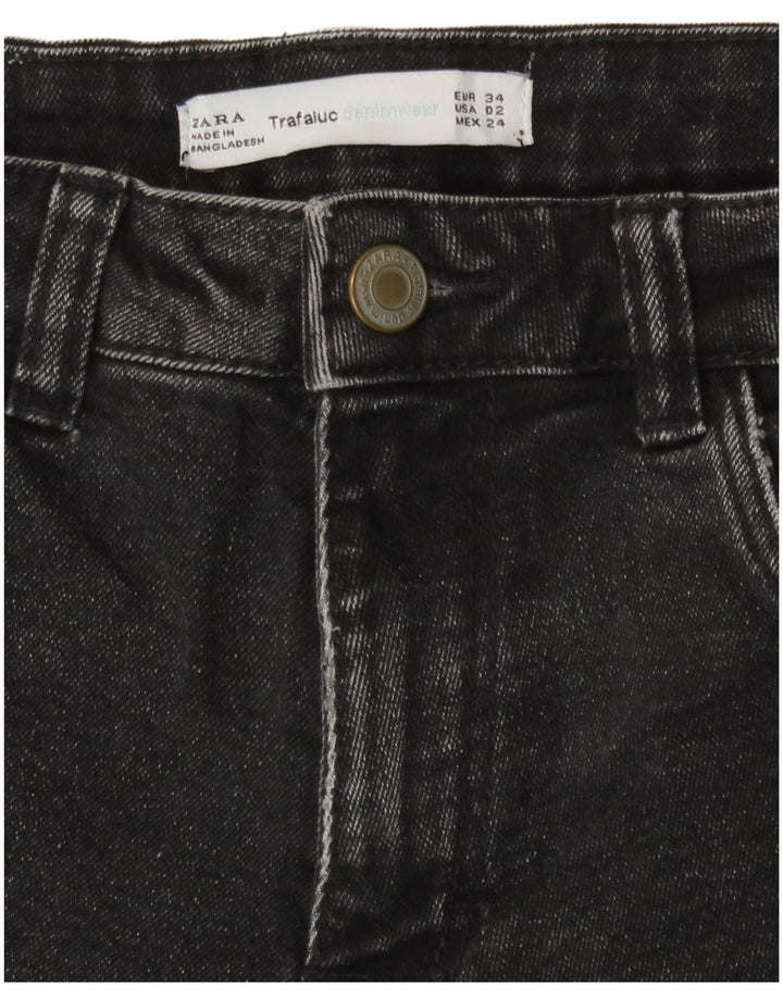 Zara Short en jean pour femme EU 34 2XS W24 Noir