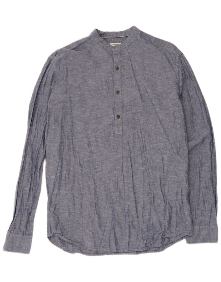 Jack & Jones Chemise Pull Slim Fit Homme Bleu Moyen Moucheté Coton