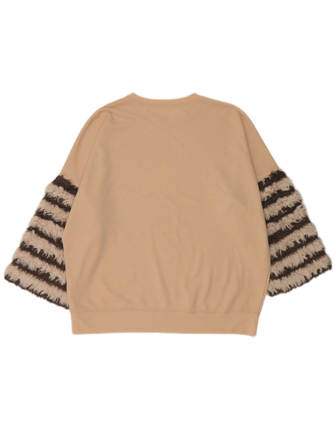 Zara Sweat-shirt surdimensionné à manches 3/4 pour femme UK 14 Beige moyen