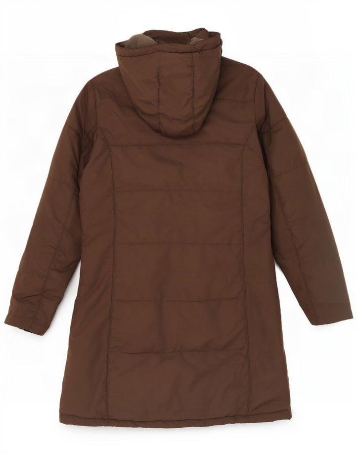 Jack Wolfskin Manteau rembourré à capuche pour femme UK 12/14 Marron moyen Polyester