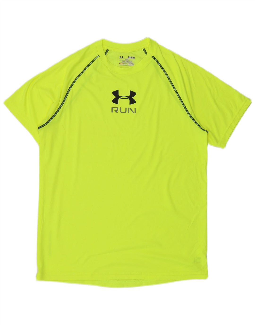 UNDER ARMOUR T-Shirt Heat Gear Graphic Homme Vert Moyen Polyester