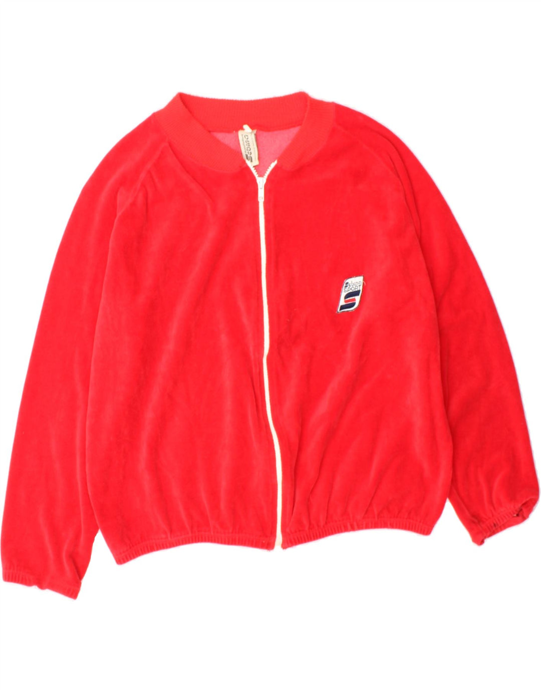 VINTAGE Womens Oversized Tracksuit Top Jacket UK 16 Large Red Vintage Vintage and Second-Hand Vintage from Messina Hembry 