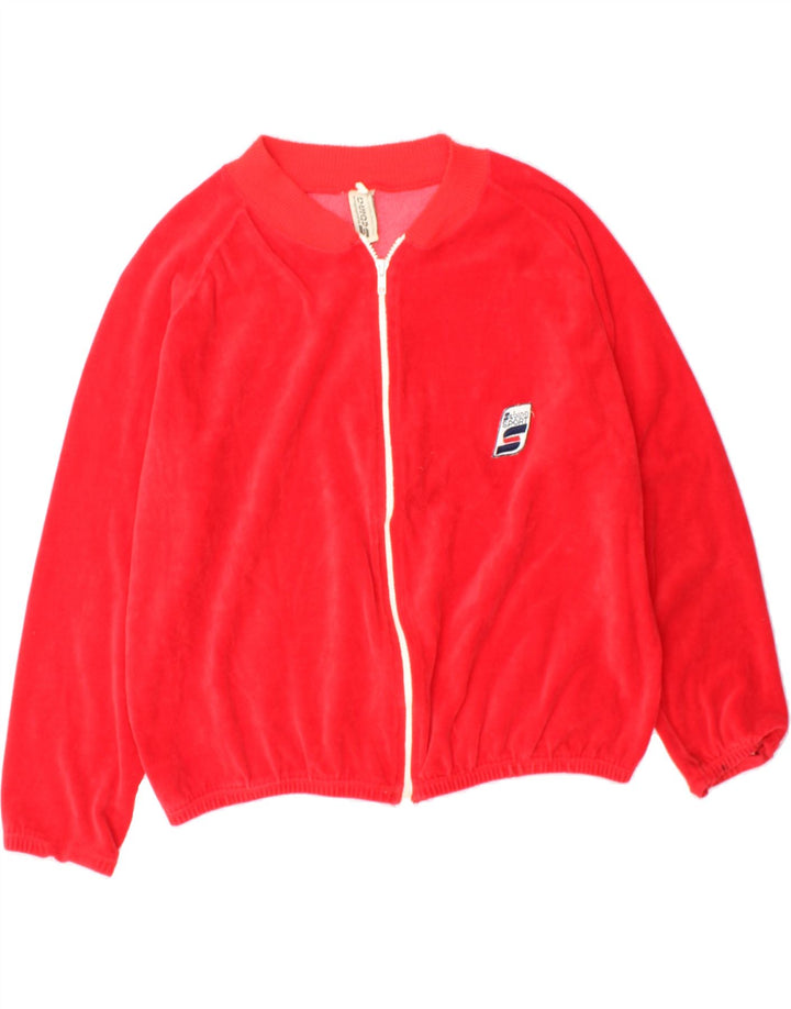 VINTAGE Womens Oversized Tracksuit Top Jacket UK 16 Large Red Vintage Vintage and Second-Hand Vintage from Messina Hembry 
